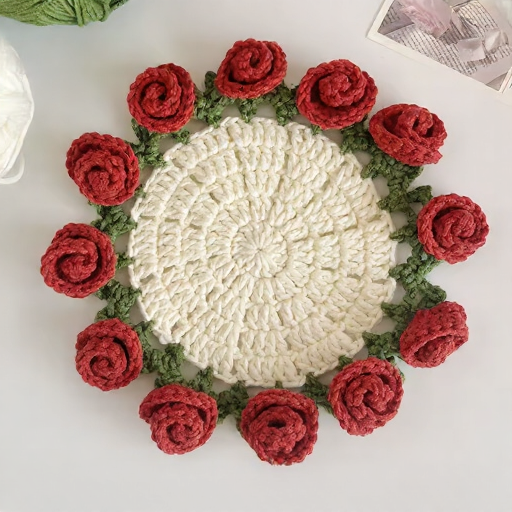 Handmade Crochet Flower Coaster